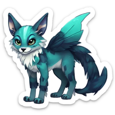 Cool cute Kawaii edgy fantasy shiny animal  fursona Fionbri vernid by griffsnuff & LiLaiRa & Falvie full body sticker