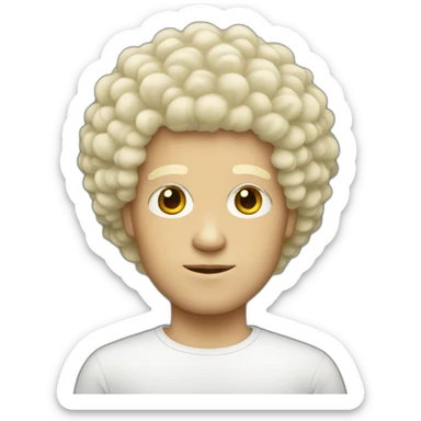 Blonde white man with afro sticker