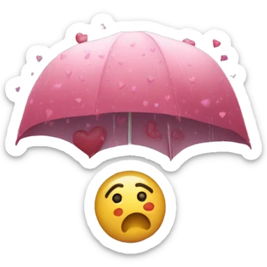 raining hearts sticker