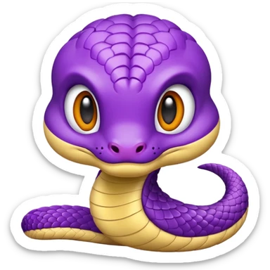  i want a animated emoji with the text "'Lil Viper sorry" for a little purple cute viper sticker