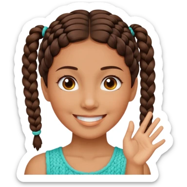 Mujer morena pelo corto con trenza diciendo ok sticker