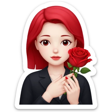 blushing with fingers sticker