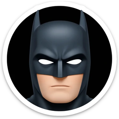 Batman, apple genmoji style, round face sticker