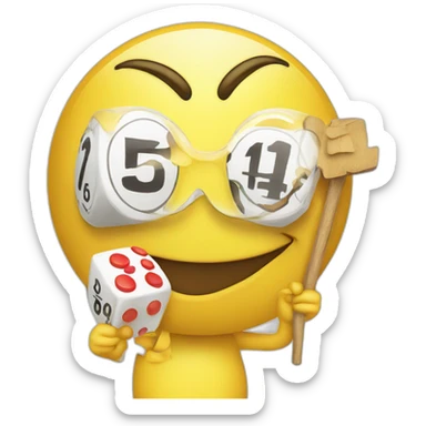Yellow smile face emoji character with bingo title sticker
