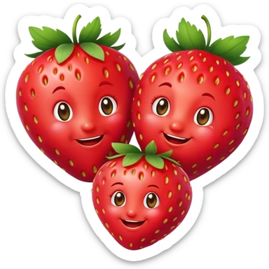 A couple of smiling Strawberry sticker