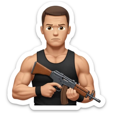 John cena with an ak-47 sticker