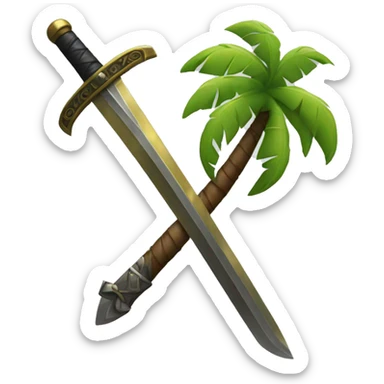 Two swords and a palm tree sticker