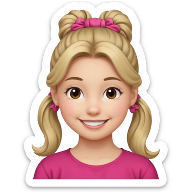 Teen girl with scrunchie ponytail sticker