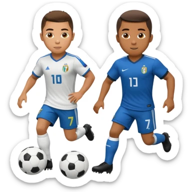 ronaldo and robinho playing football sticker