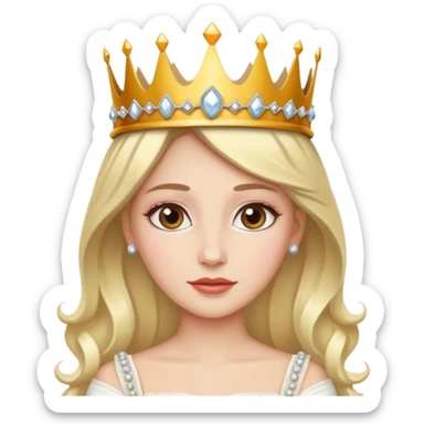 white bride crown sticker