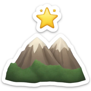 Mountain with three stars above it sticker