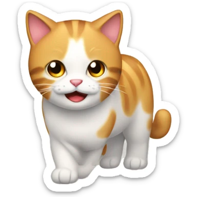 gato que hace ejercicio sticker