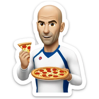 Zinedine Zidane eat Pizza sticker