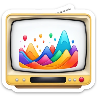 Television with colorful screen sticker
