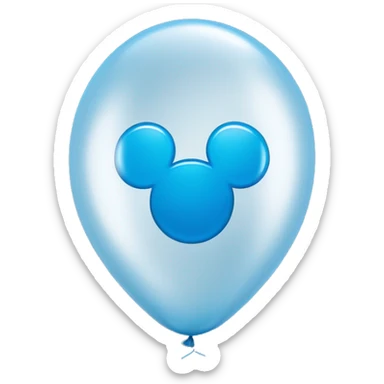 Micky Mouse ears icon solid blue balloon inside a clear balloon sticker