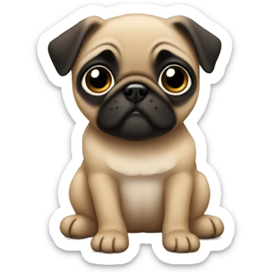 Fawn pug puppy sticker