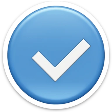 blue circle with a checkmark white in the middle sticker
