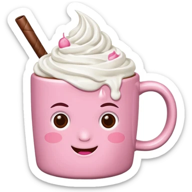 Pink food coffe sticker