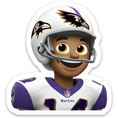 Baltimore ravens white fan sticker