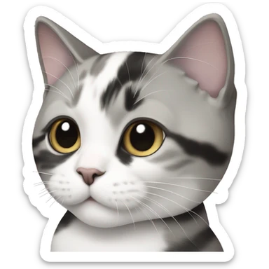 whopper eating white/black/gray munchkin cat sticker