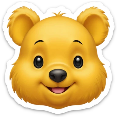 make a cute winee the pooh emoji only one pair of eye brows and only the face no body and no shirt and no being naked sticker