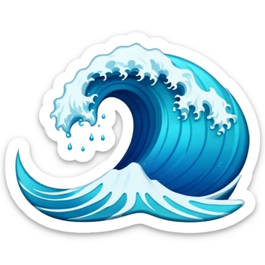 glitter blue wave sticker