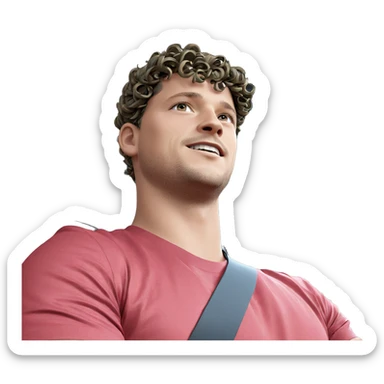 male figure with head wreath sticker