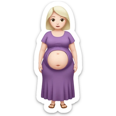 heavily pregnant woman with extremely abnormally huge overdue belly sticker