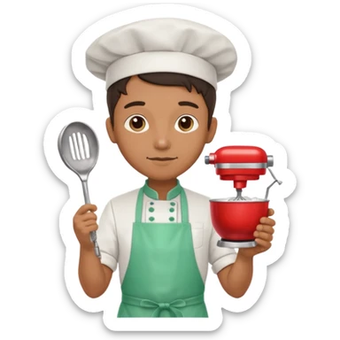 Mixer + peppermint apron,  Chef. sticker