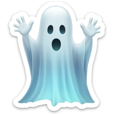 ghost waving goodbye sticker