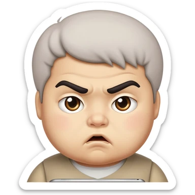 A fat Persian kid using his iPad angrily sticker