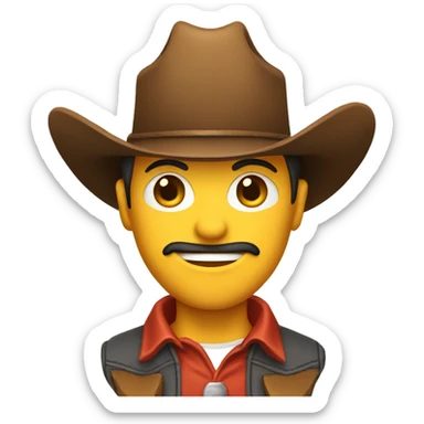merge icon with a cowboy hat sticker