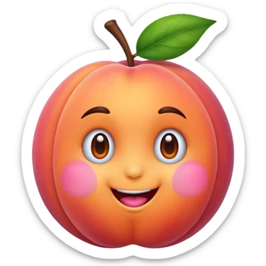 Cute happy peach  sticker