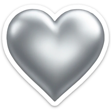 Silver Foil heart emoji sticker