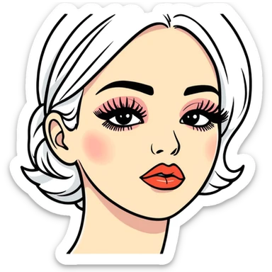 big lashes big lips sticker