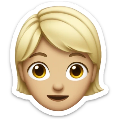 blonde girl dressed as a boy with a short hair cut  sticker