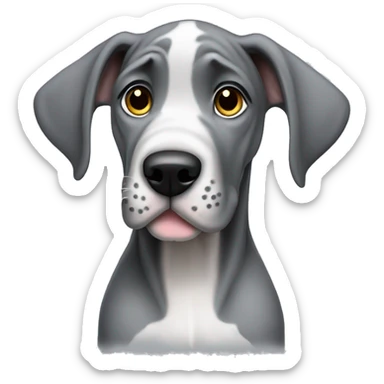 Gray great Dane puppy sticker
