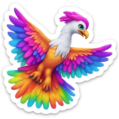 Lisa frank phoenix bird  sticker