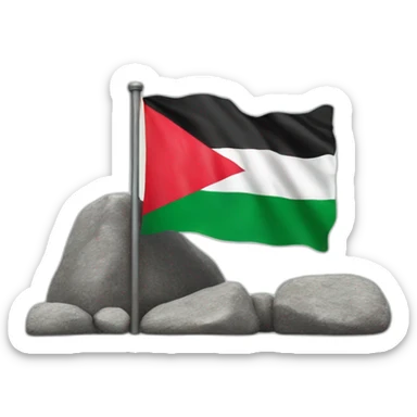 palestine flag with rock sticker