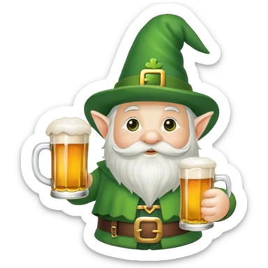 St Patrick’s day gnome  with green beard sticker