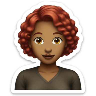 wine red hair girl sticker