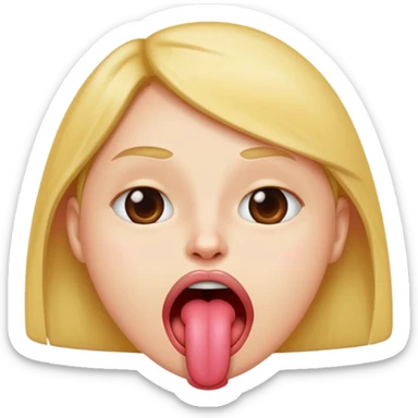meh face with tongue sticking out sticker
