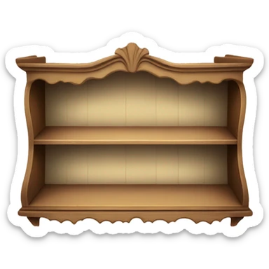 vintage shelf with scalloped edges sticker