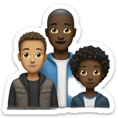 Black mon, white dad, black teen boy, black 7 year old black boy sticker