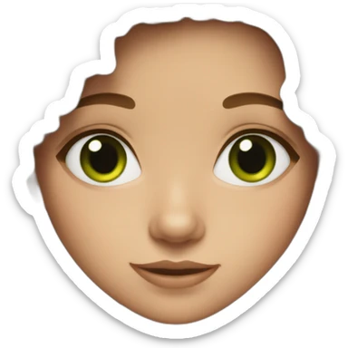 brown hair girl with green eyes and freckles sticker