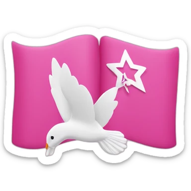 Israel flag and pink dove of peace sticker