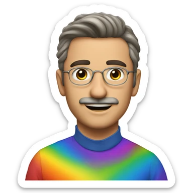 Ivo Bulins, wearing rainbow glāzes sticker