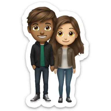 Louis Tomlinson with brown haired girl sticker