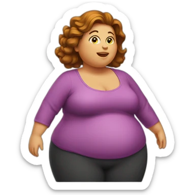 obese-woman-big-belly-cheveux-marron sticker