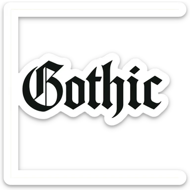 the word 'Gothic' in classic blackletter gothic calligraphy, only text, no decoration sticker